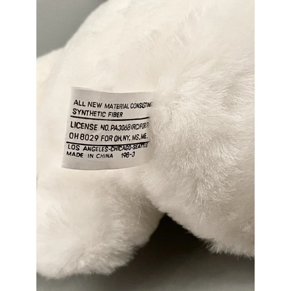 Vintage Ace Novelty Co Bunny Rabbit Plush 8” White Red Polka Dots Easter